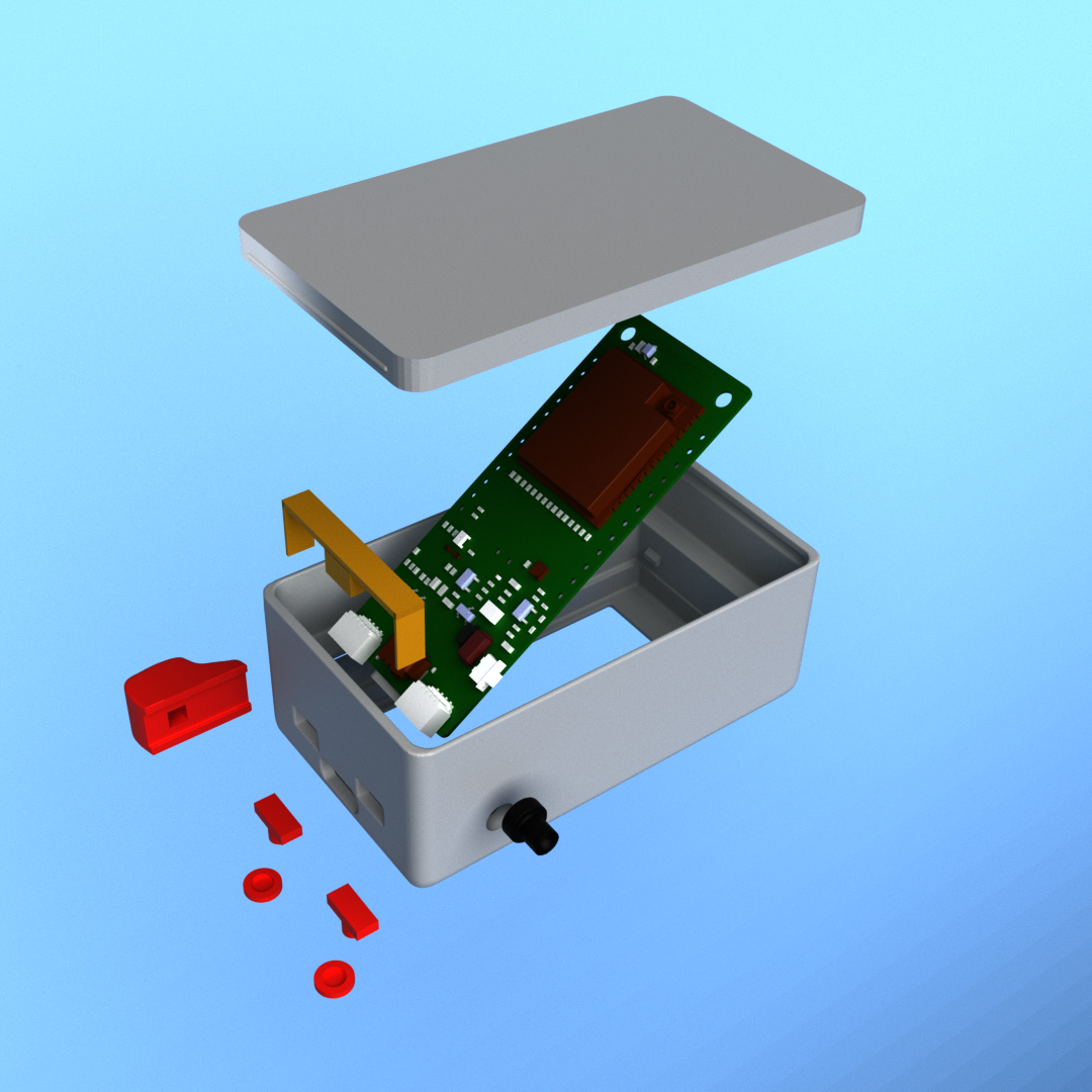 Exploded render of the LilyGO T-Display C5 case